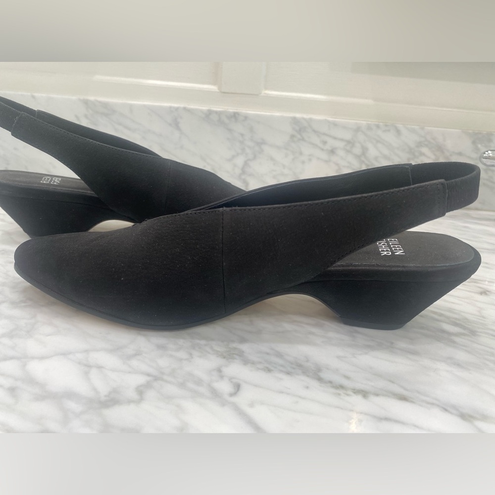 Eileen Fisher Black Leather Slingback Vero Cuoio Shoes